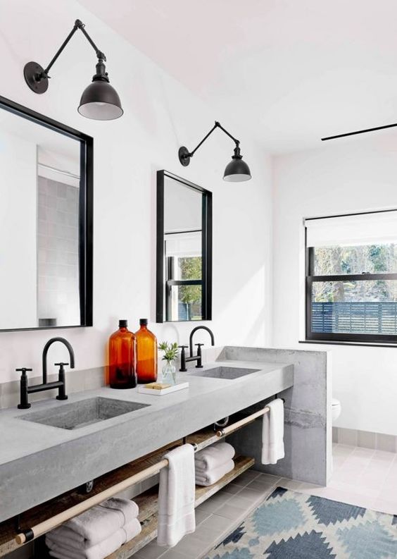 bathroom sink Design by Aamodt / Plumb Architects