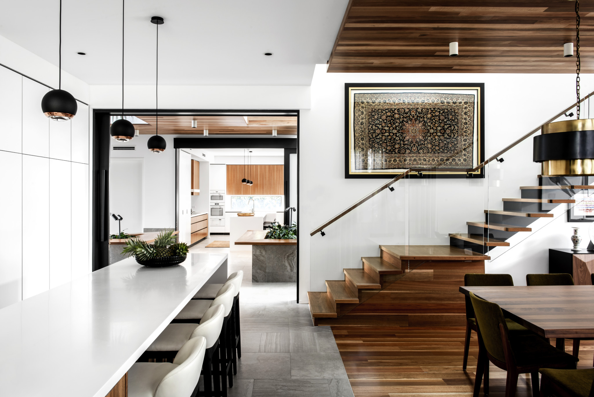 Brisbane Residential Interior stairs and kitchen