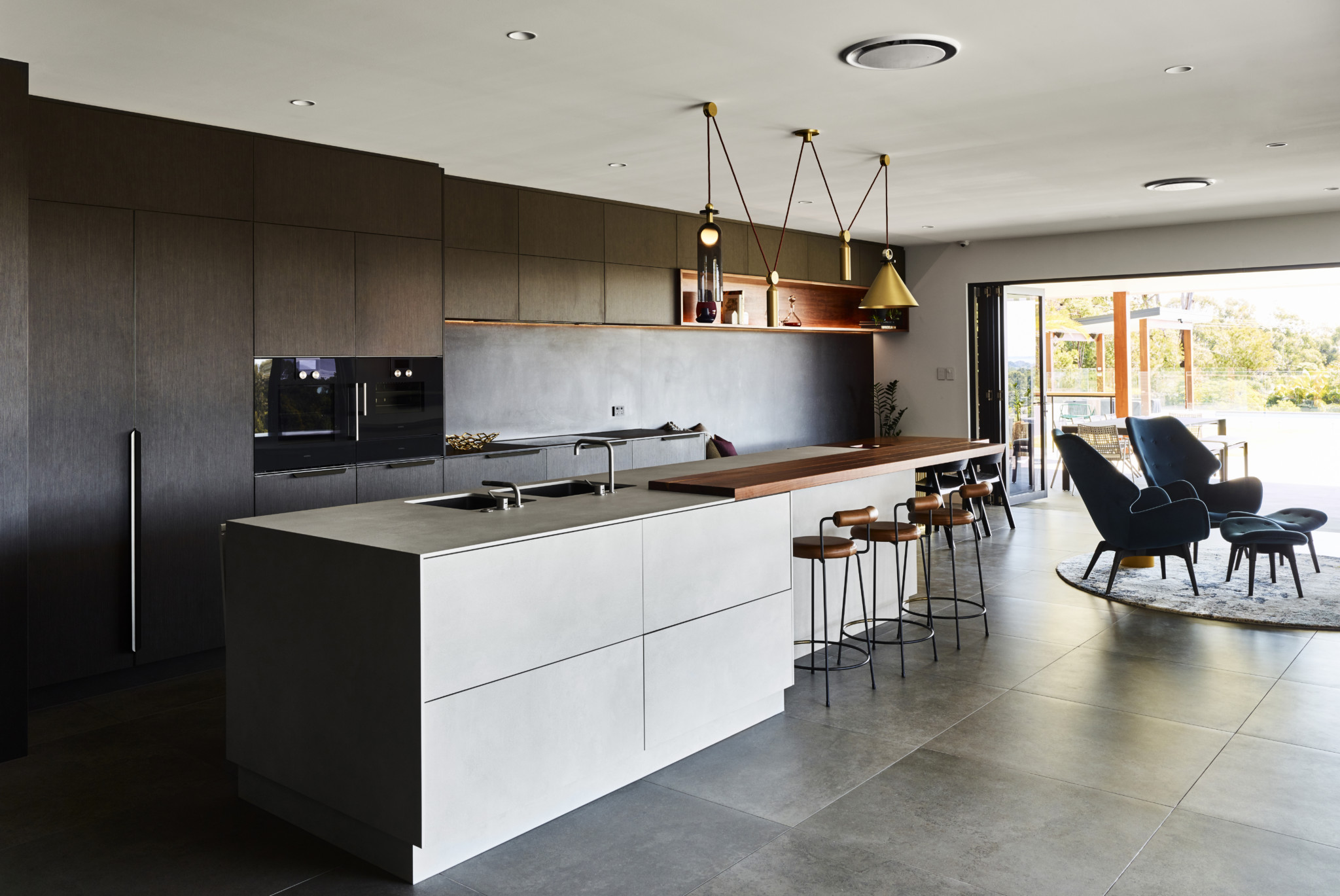 Redland Bay Residence: Kitchen renders couches