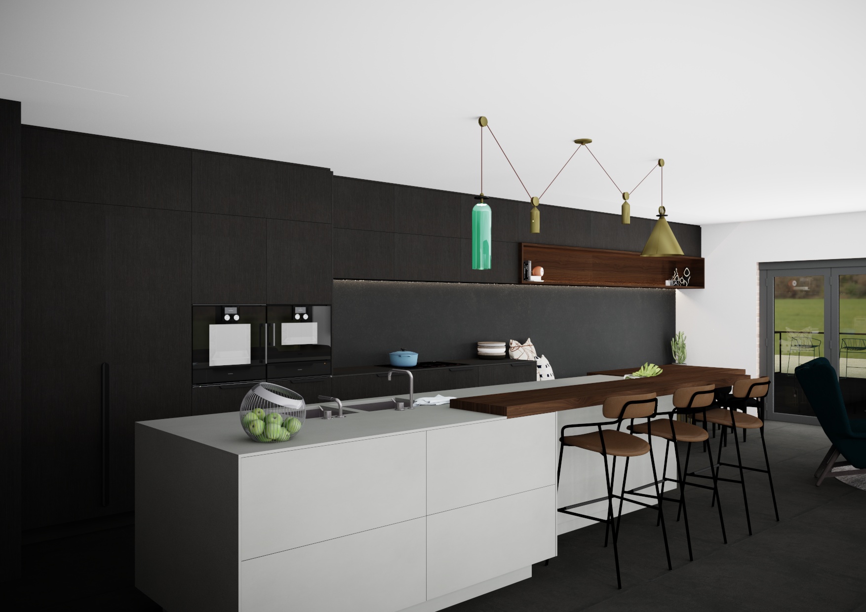 Redland Bay Residence: Kitchen renders