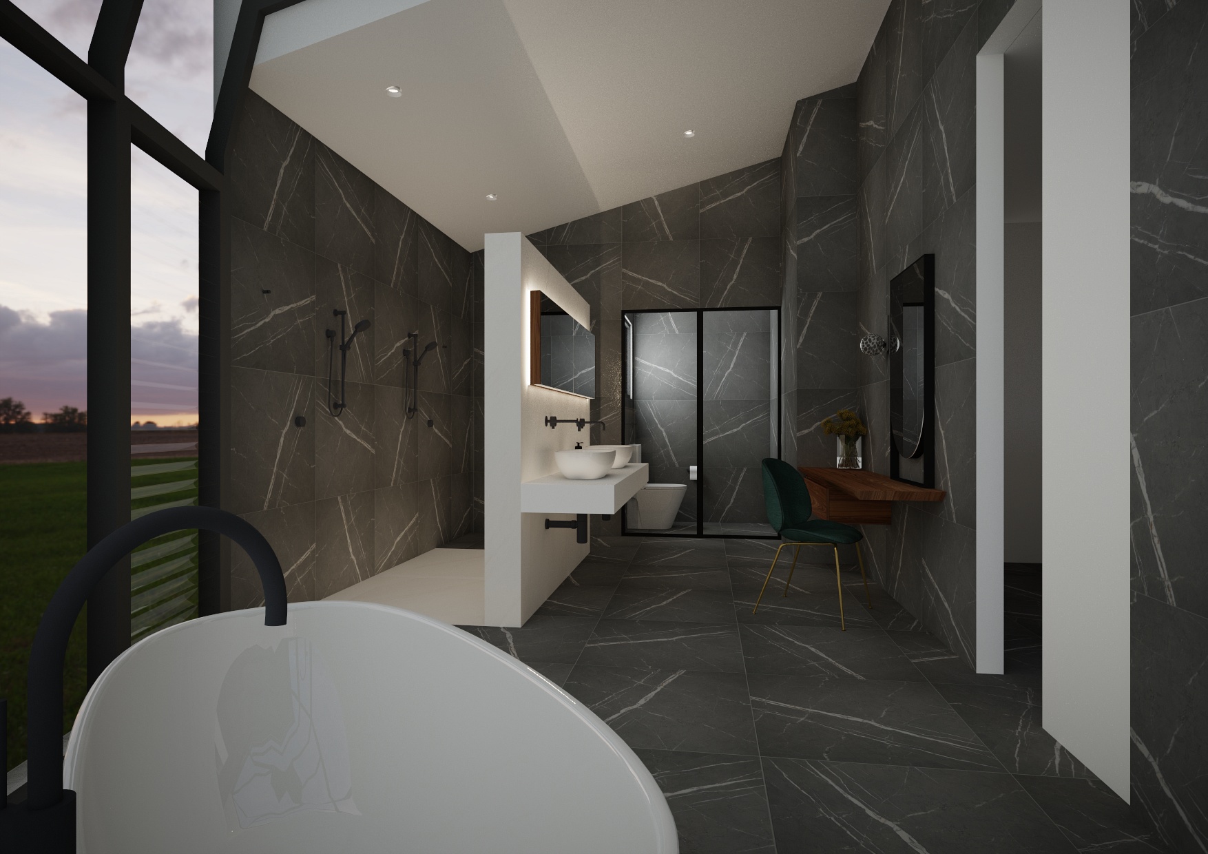 Renders - Master Suite bathroom hallway