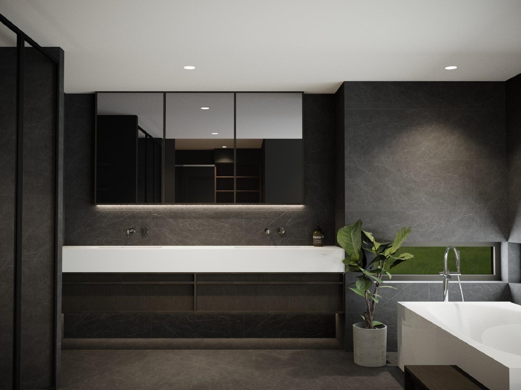 bath tub and sink view