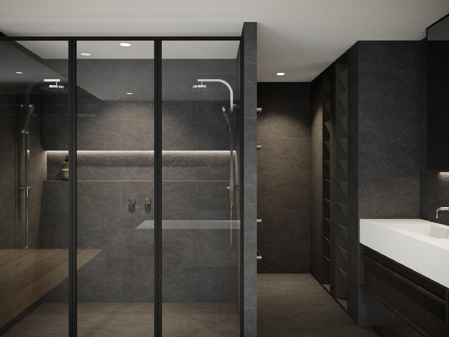 bathroom full shower view