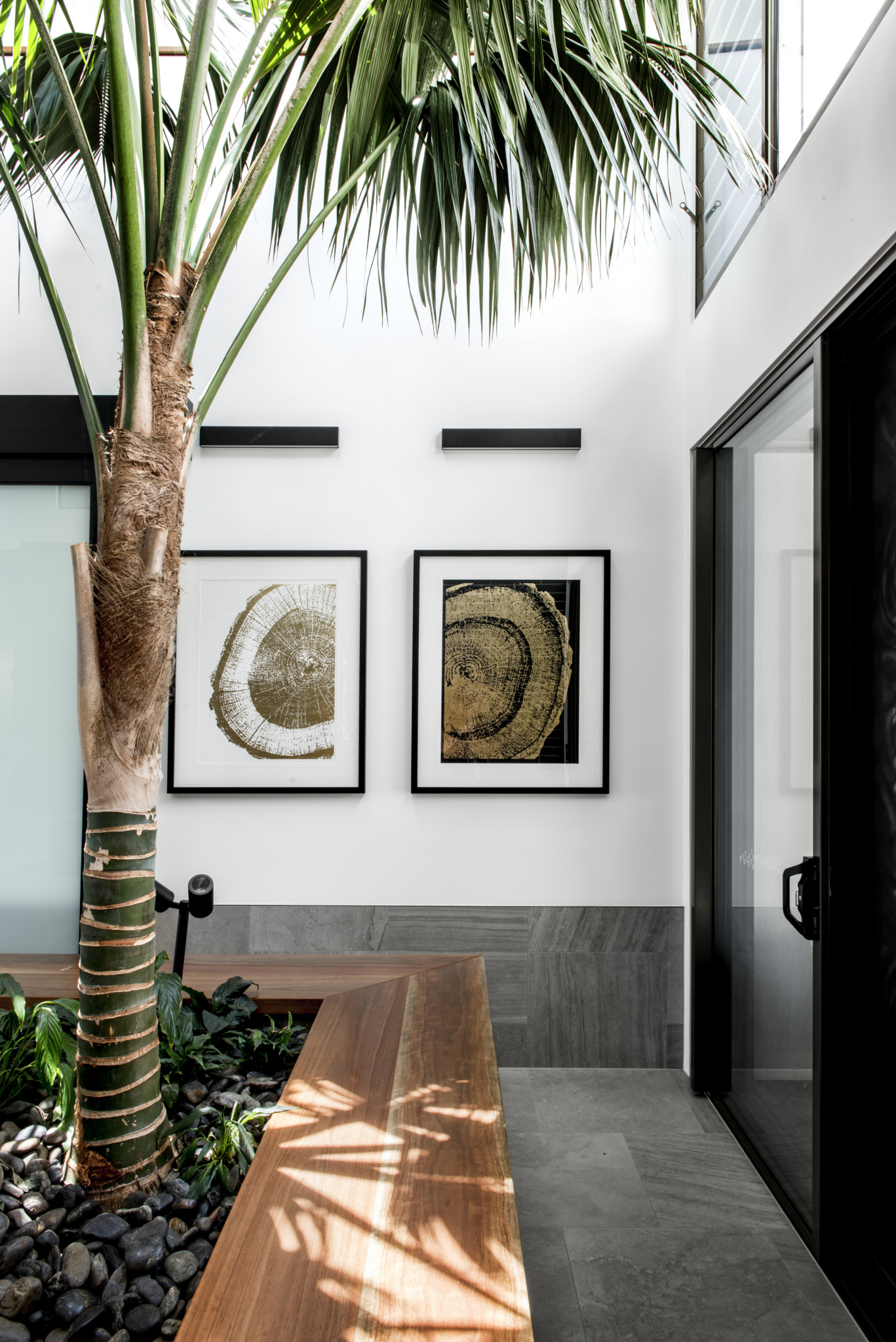 outside bench with frames