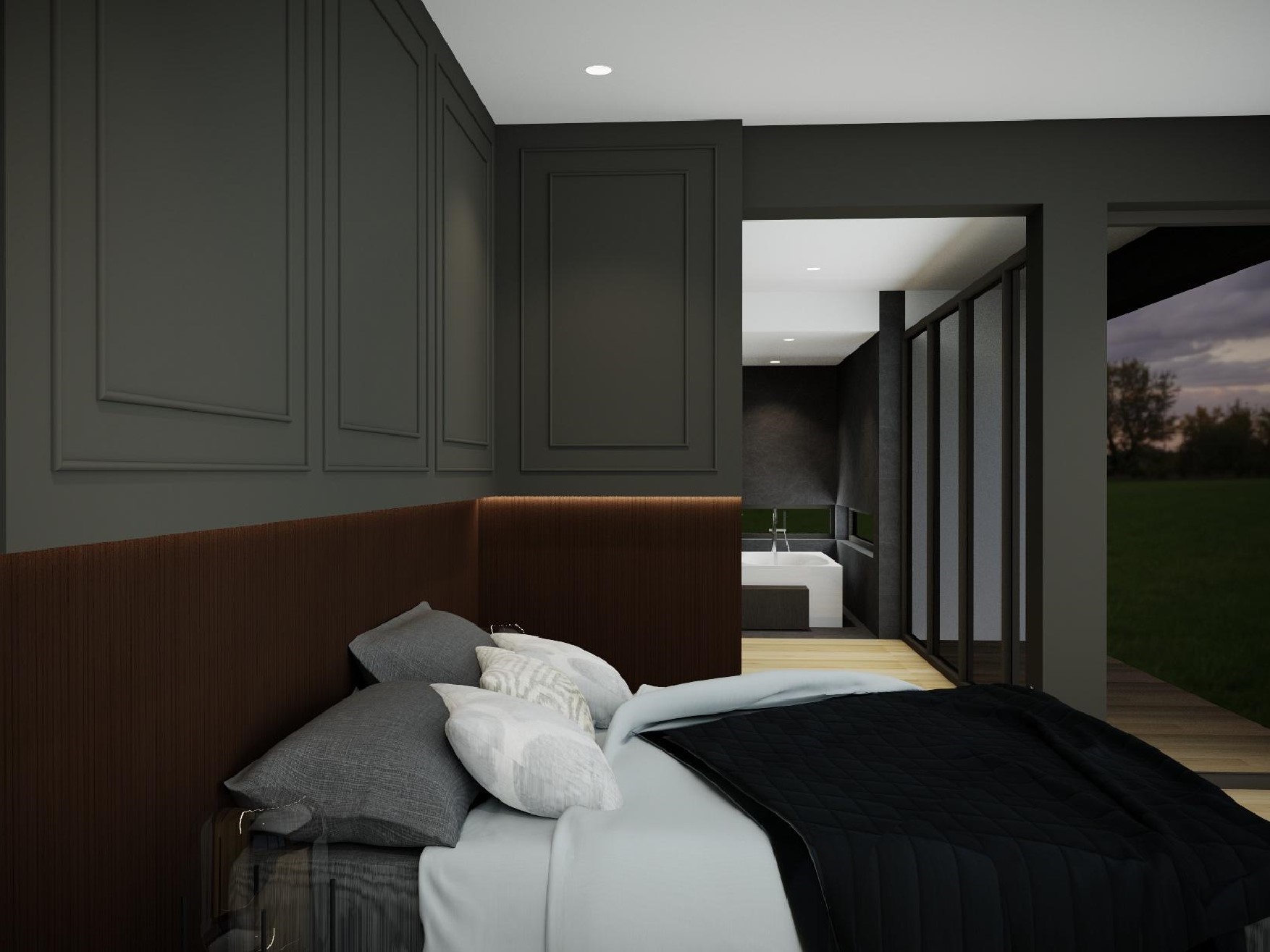 king size bed sideview