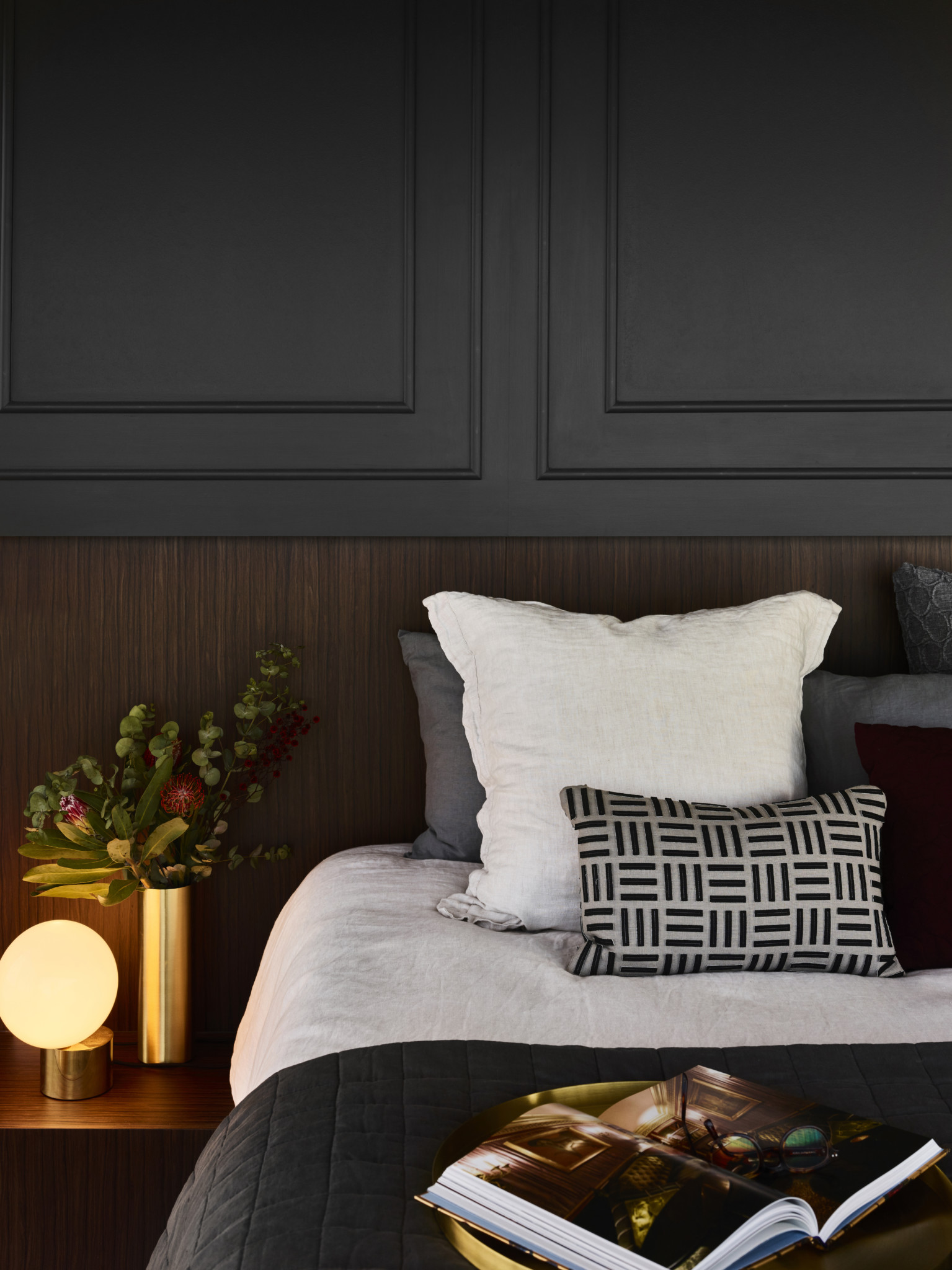 bedroom with side table