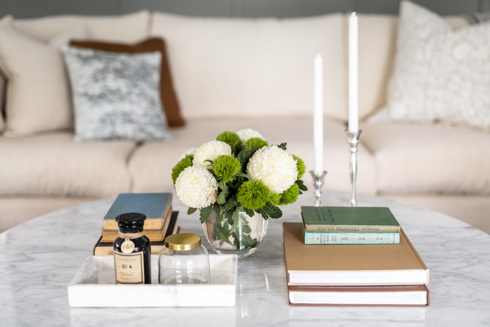 living room with center table