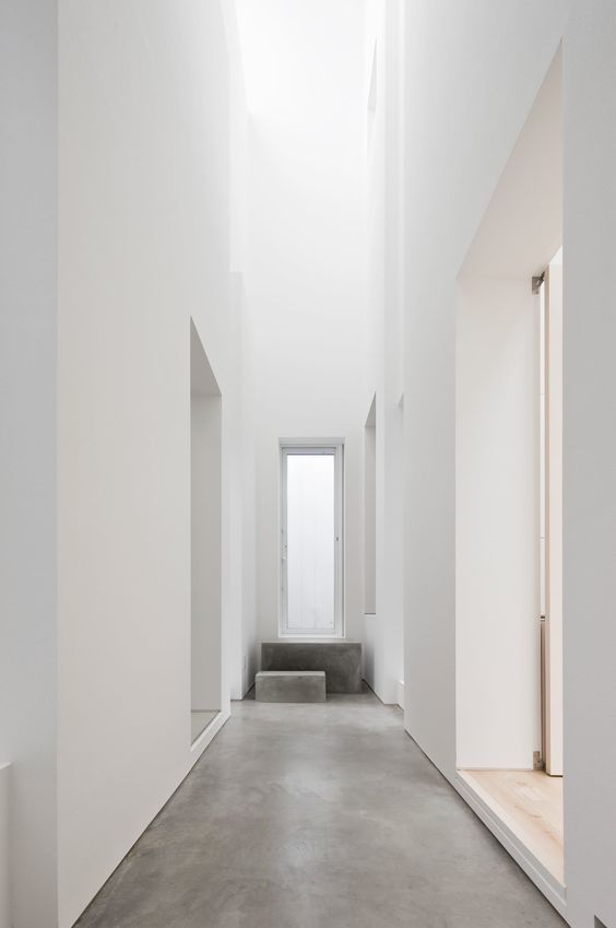 all white corridor