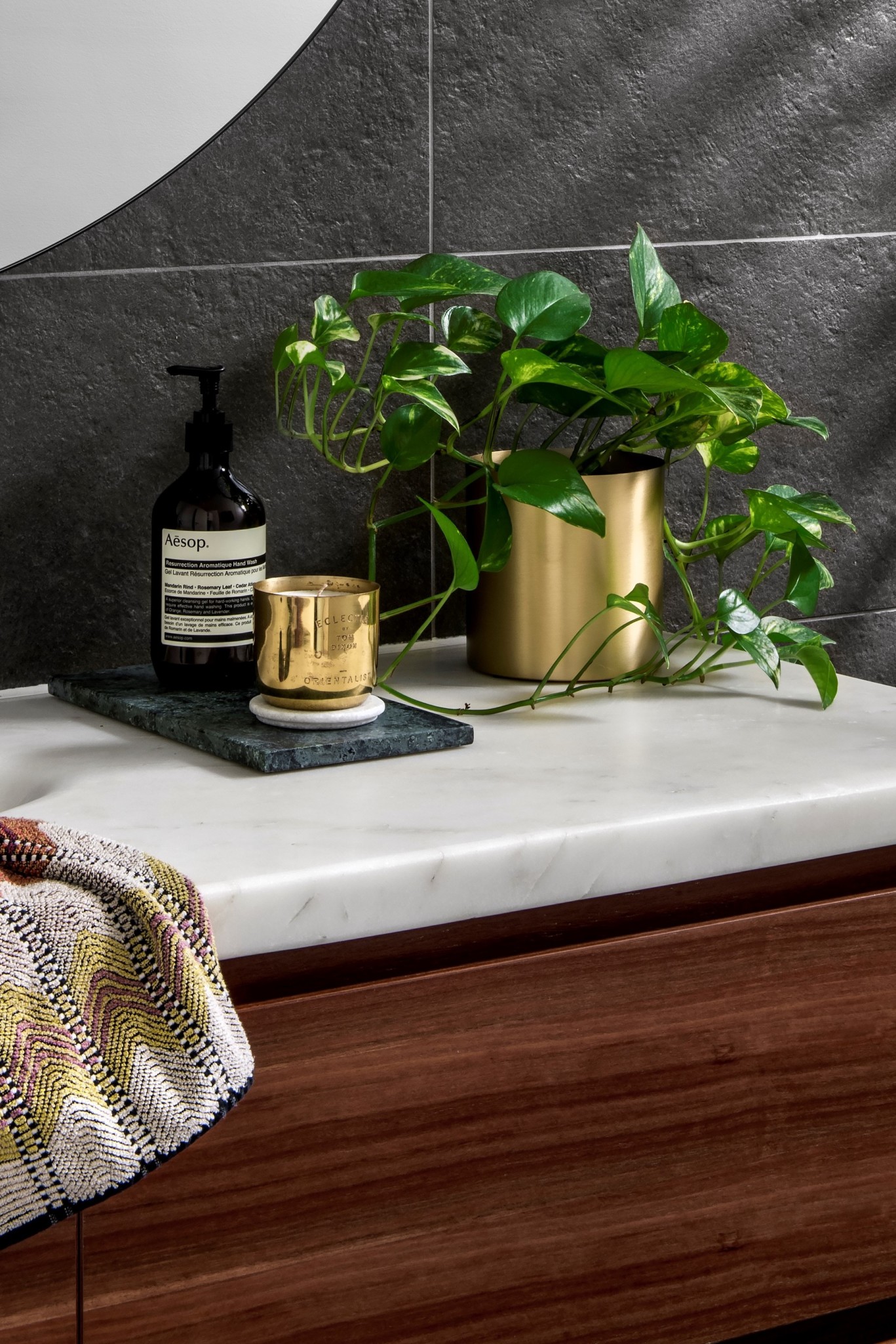 bathroom plant beside