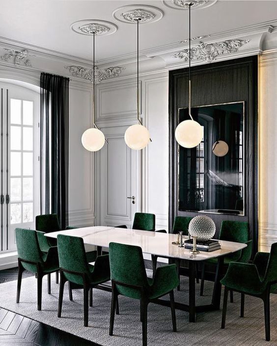 kitchen interior with circle lights