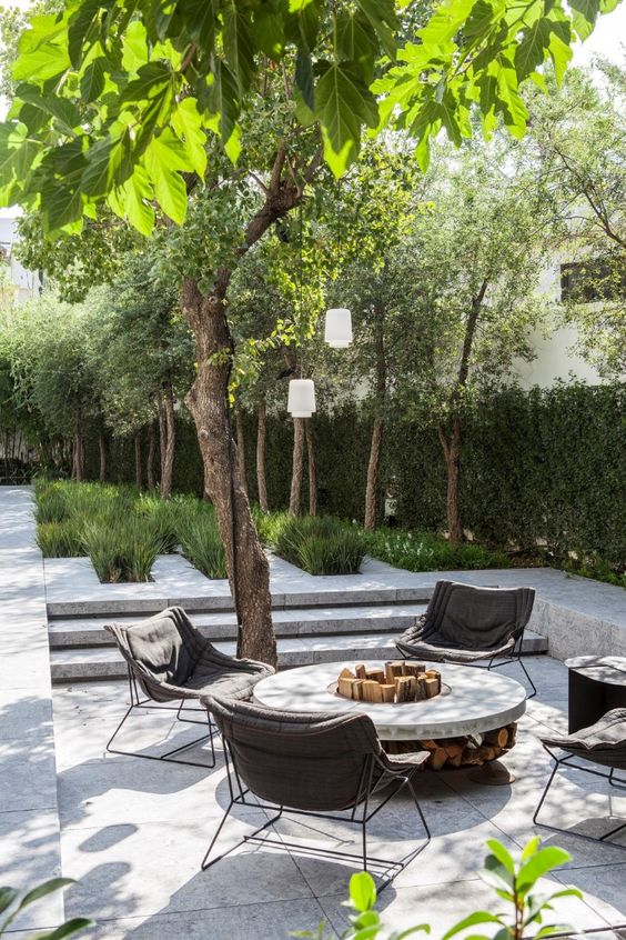 The Seating outside