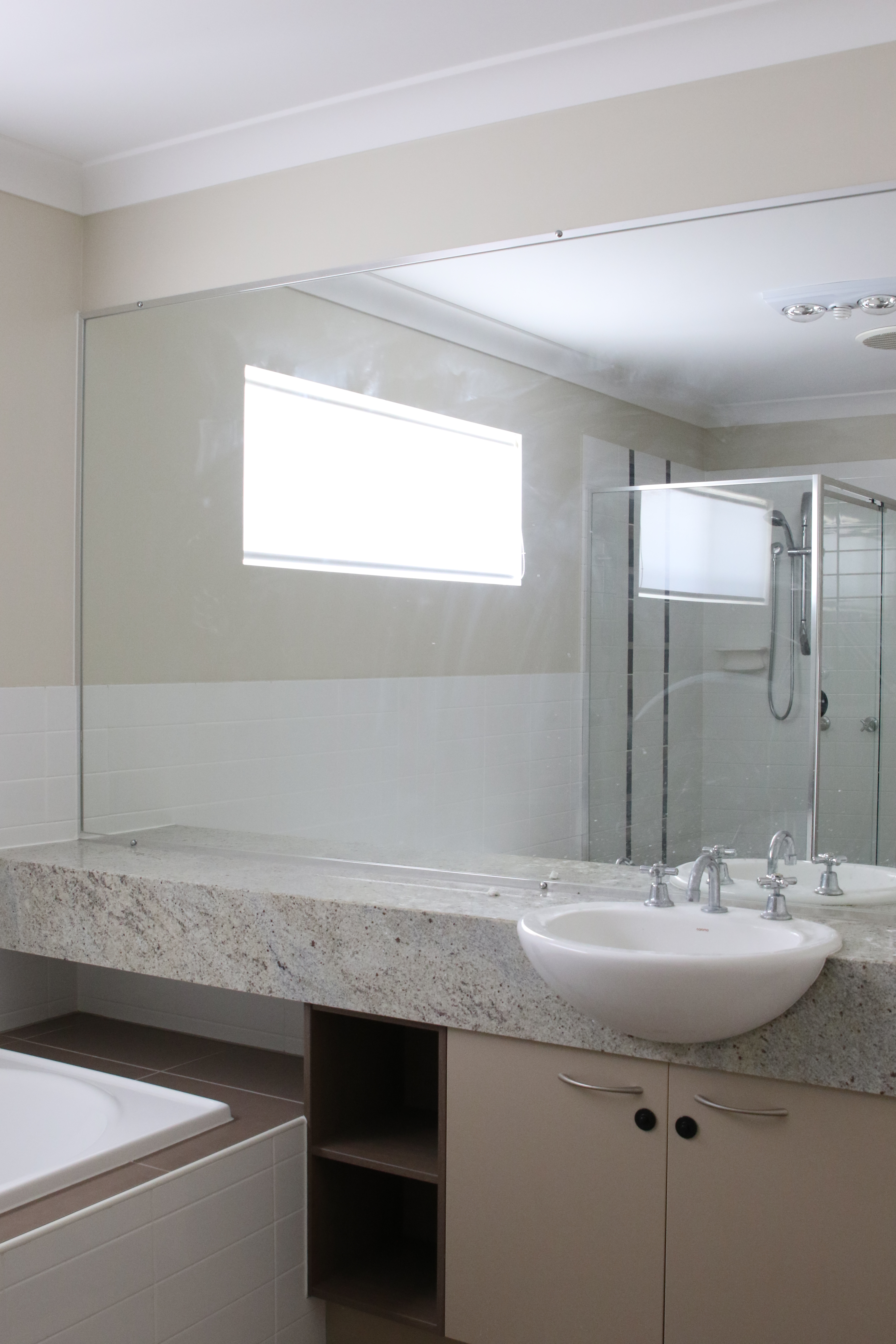 THE MAIN BATHROOM with shower