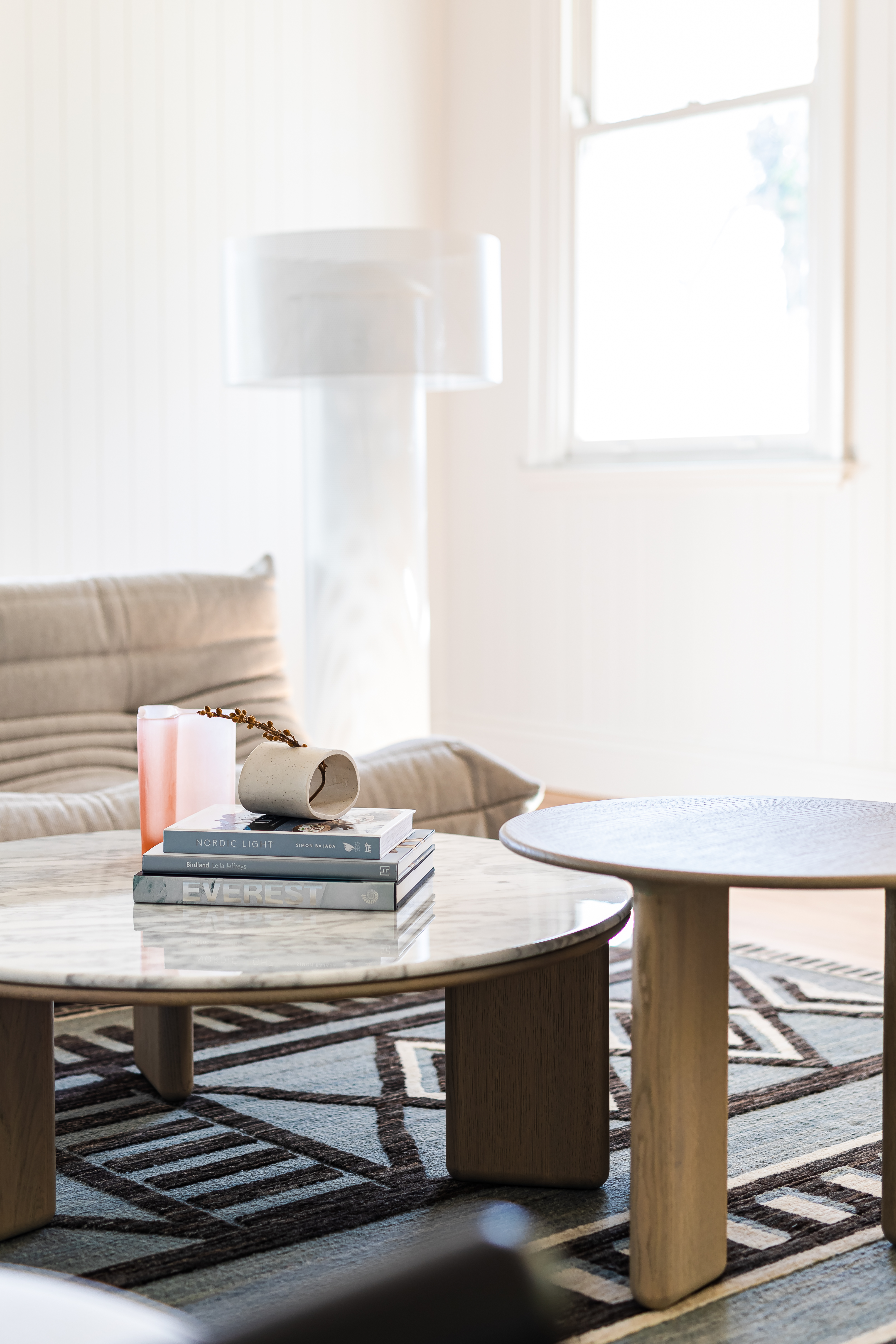 living room and tables