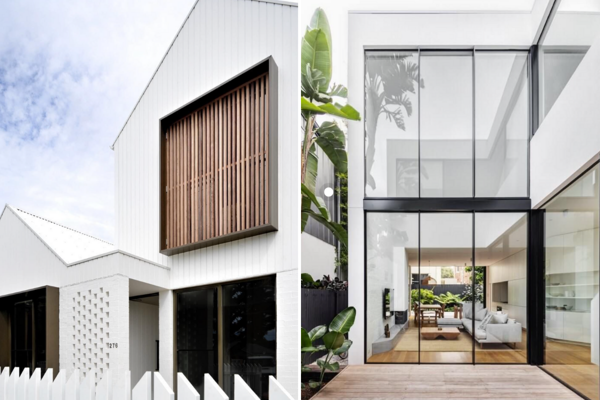 Black framed windows in homes by Tecture (left),&nbsp;Akin Atelier (right) and Tom Robertson (below)
