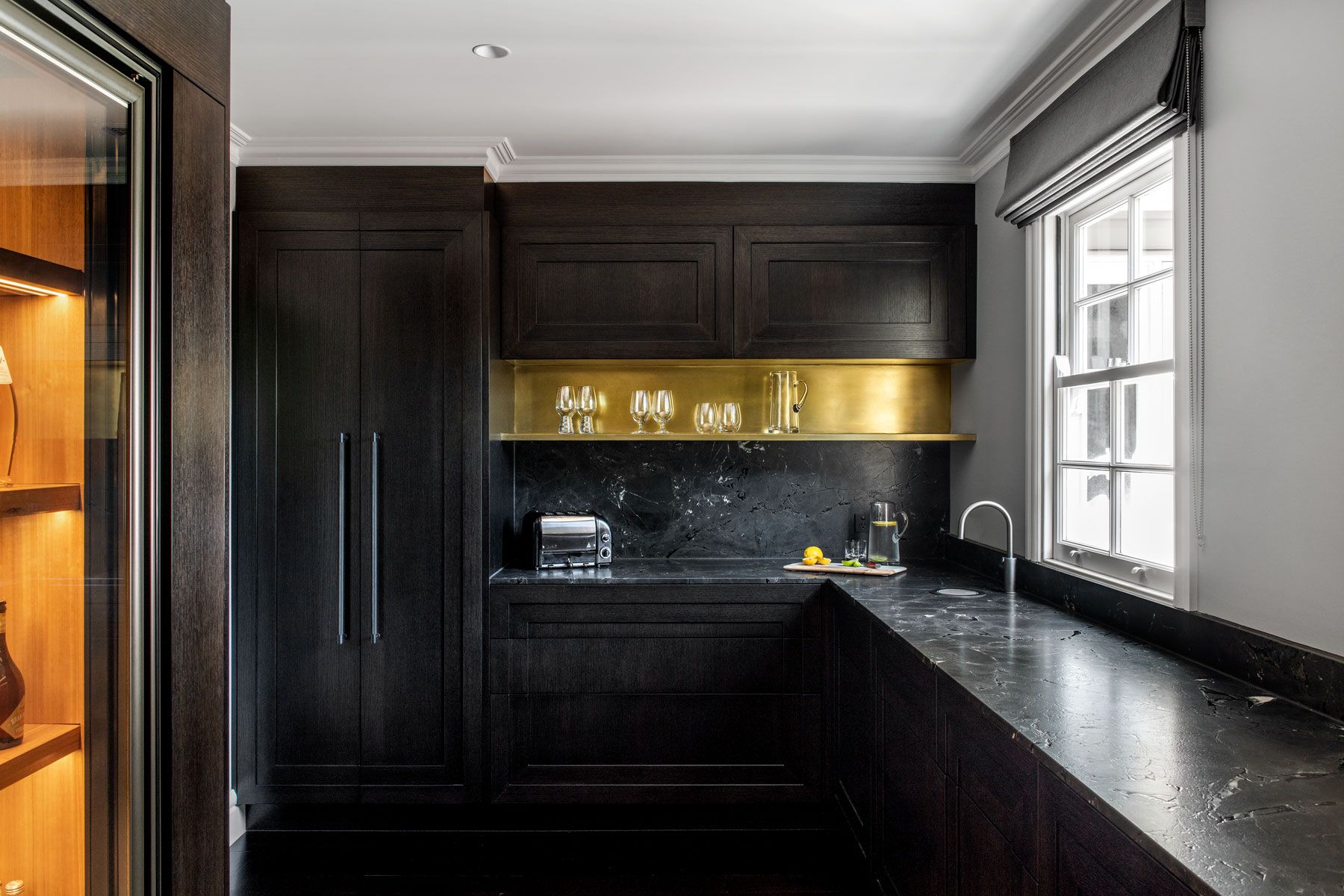 black gold and white kitchen design brisbane