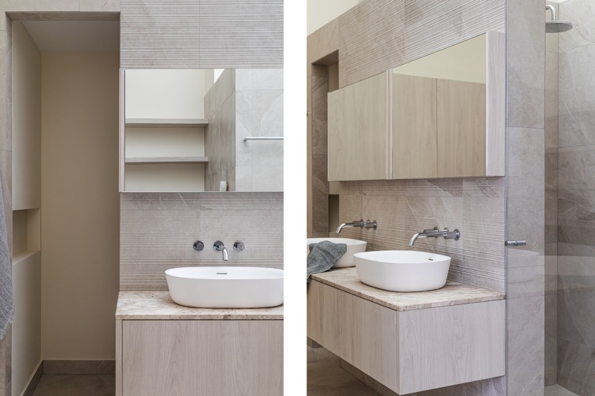 wardrobe and bathroom after