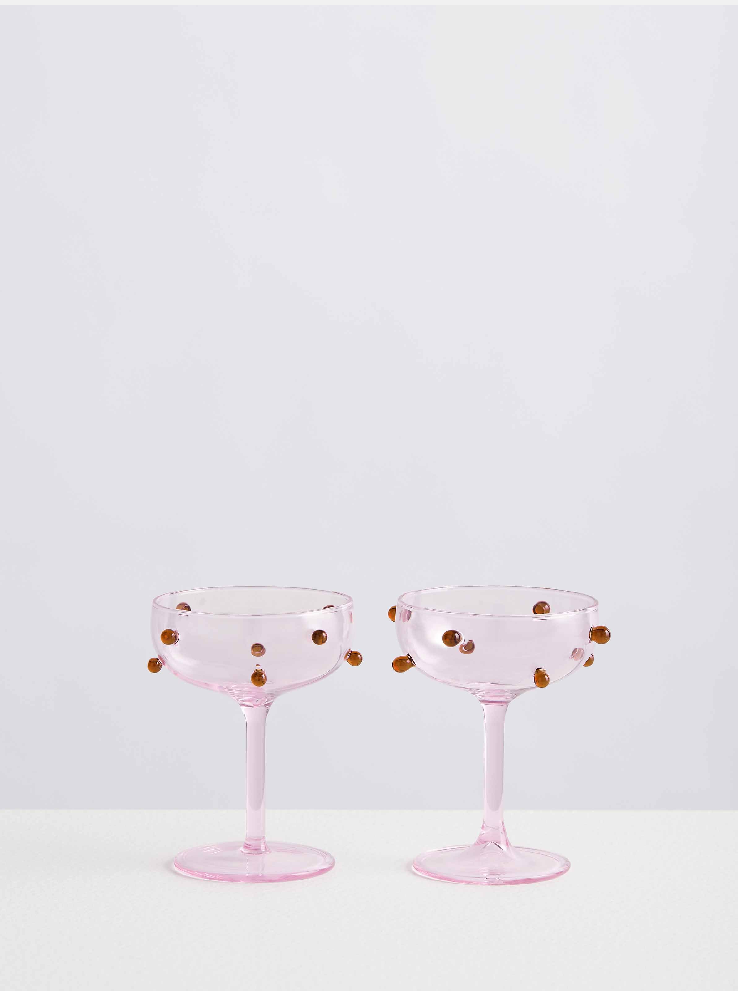 Hand-blown Pomponette Champage Coupes By Maison Balzec