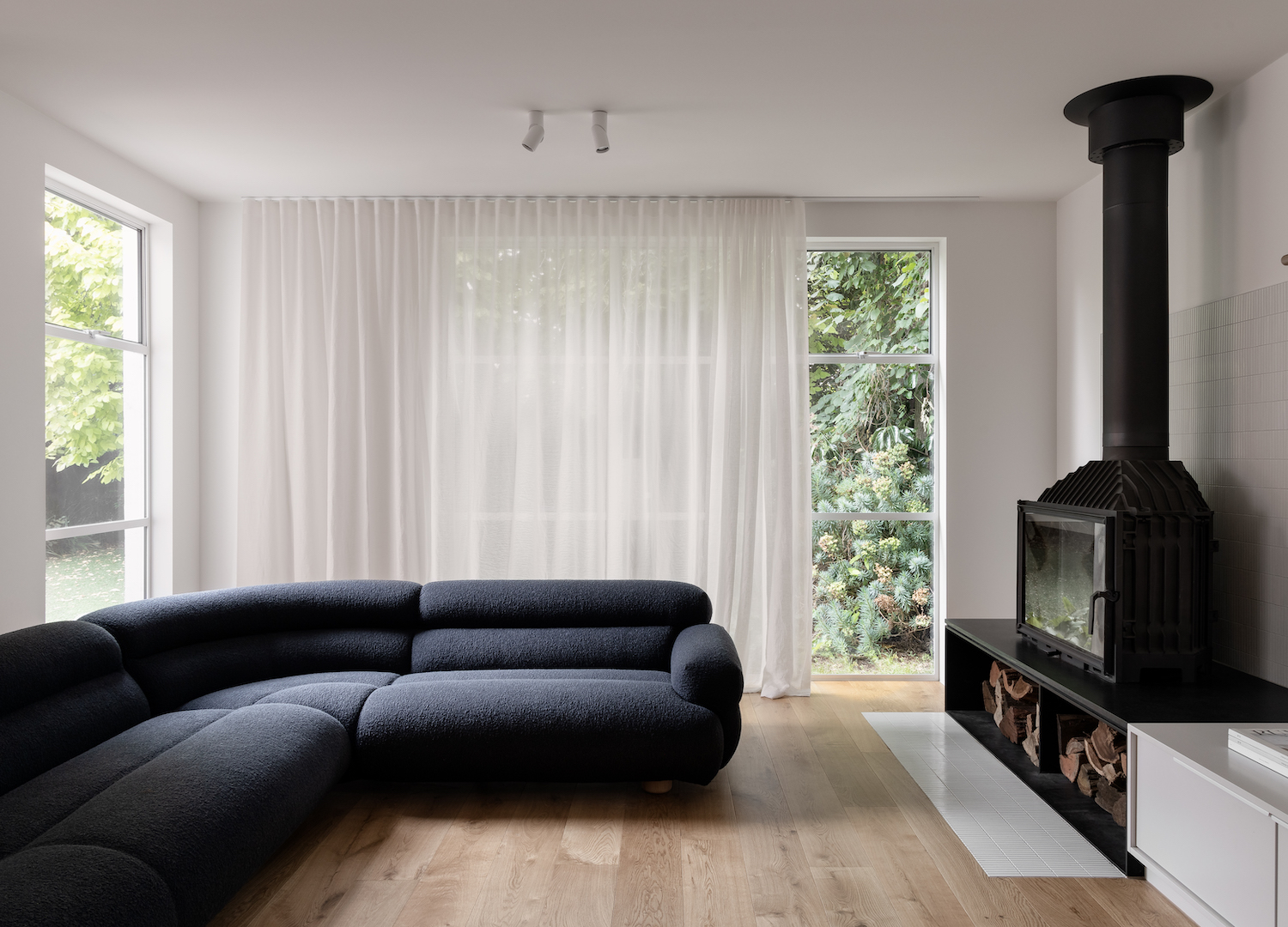 white curtain window coverings Design by CJH Studio