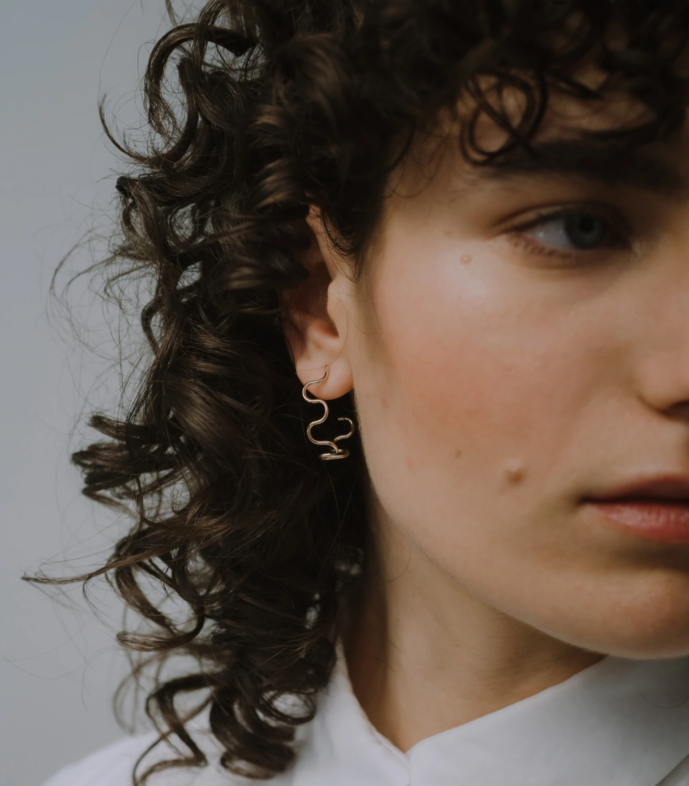 EB Jewellery Funk Hoops in Recycled Metal close up photo