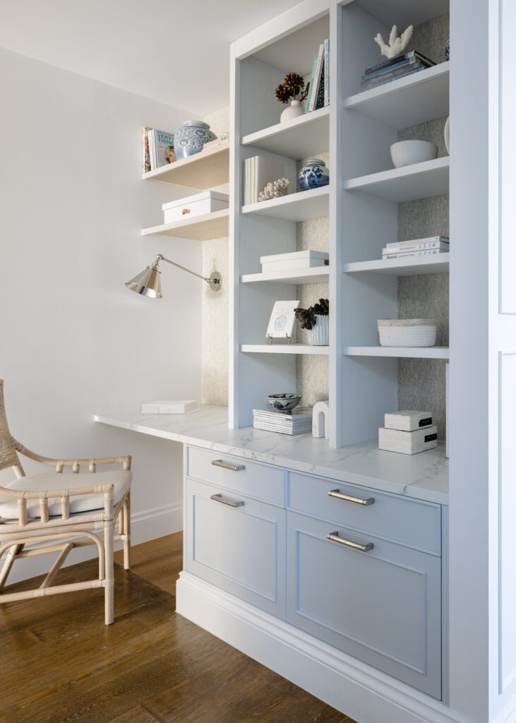white shelves
